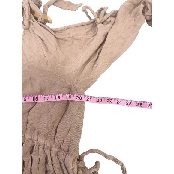 Free People Nude Sand Beige Beach Dress Layered Cutout Womens Medium - Picture 8 of 11